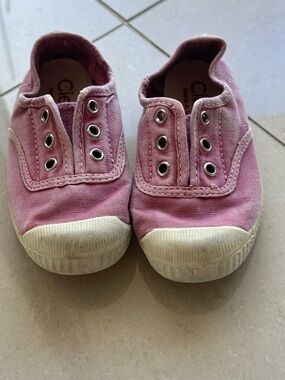 Cienta Pink Canvas Slip-On Kids Sneakers